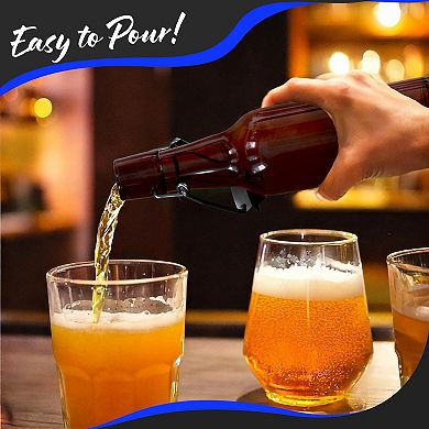 Nevlers 8.5 Oz Swing Top Beer Bottles - Amber Glass (12 Pack)