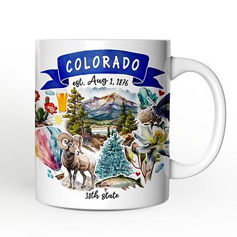 Artistic Colorado State Themes and Landmarks Mug