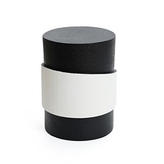 LuxenHome Modern Black and White Metal Round Side Table