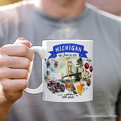 Artistic Michigan State Themes and Landmarks Mug