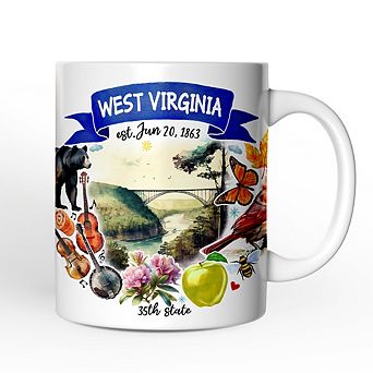 Artistic West Virginia State Themes and Landmarks Mug