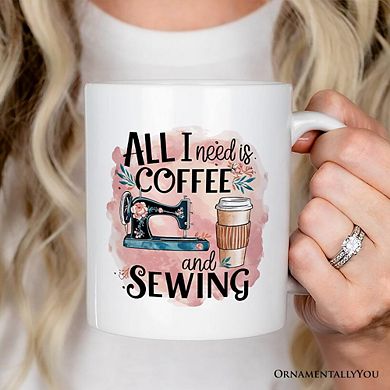 Coffee and Sewing Mug, Seamstress Gift
