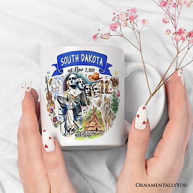 Artistic South Dakota State Themes and Landmarks Mug
