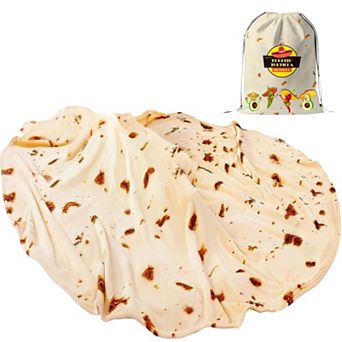 Zulay Giant Double Sided Tortilla Blanket with Drawstring Bag - Novelty Blanket for Adults & Kids