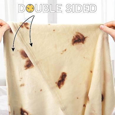 Zulay Giant Double Sided Tortilla Blanket with Drawstring Bag - Novelty Blanket for Adults & Kids
