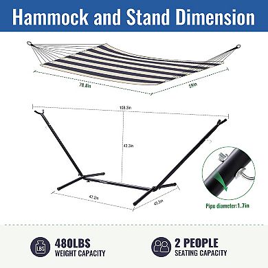 EchoSmile 6.5 ft. Hammock Bed with Detachable Stand