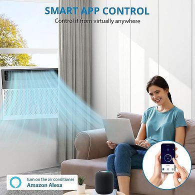 6000 BTU Window Air Conditioner with Remote, U-Shaped Design, Cools 269 Sq. Ft., Washable Filter
