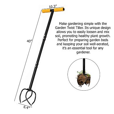 40 Inch Lawn Aerator Spike Soil Aerating Tool for Lawn Care Compact Soil and Grass Health