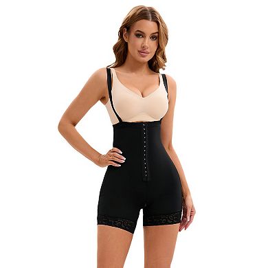 3 Packs Women's Cami Convertible Straps Tummy Control Front Hook Leotard Hip Lifter Thigh Slimmers