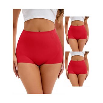 3 Packs Women's High-Waisted Underwear Briefs Tummy Control Hip Lifter Control Panties
