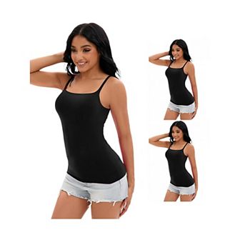 3 Packs Women's Adjustable Straps Cami Tummy Control Slimming Tops No Trace Shaping Camisoles