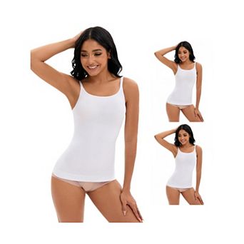 3 Packs Women's Adjustable Straps Cami Tummy Control Slimming Tops No Trace Shaping Camisoles