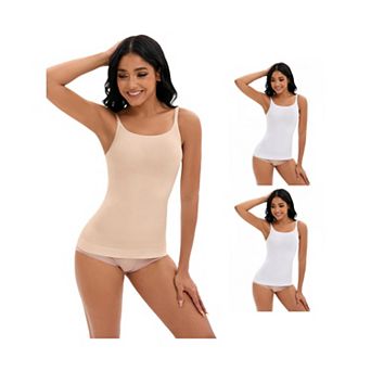 3 Packs Women's Adjustable Straps Cami Tummy Control Slimming Tops No Trace Shaping Camisoles