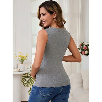 Women's 2Pcs Crossover V Neck Ruched Sleeveless Basic Maternity Shirt Breastfeeding Tank Nursing Top