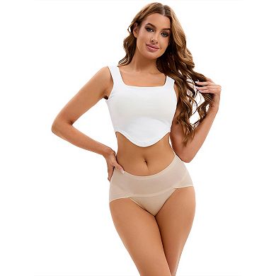 3 Packs Women's Hi-Cut High Waist Briefs Full-Coverage Underpants