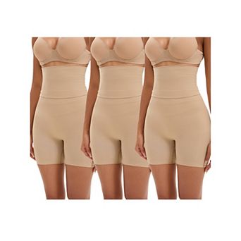 3 Packs Women's Tummy Control High Elasticity Thigh Slimmers High Waist Hip Lifter Shaperwears