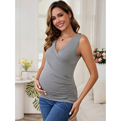 TANZKY Women's Nursing Top Tank Cami Maternity Shirt Sleep Bra F