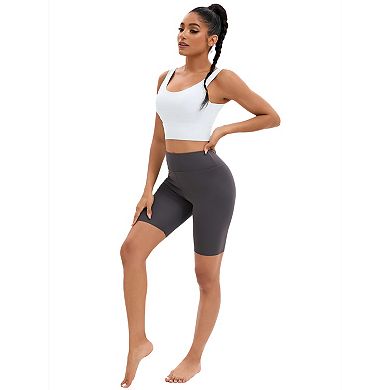 3 Packs Women's Full Coverage Deep V-Back Workout Bras Fixed Cup Comfort Sports Tops