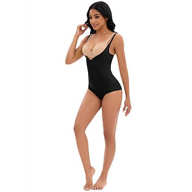 3 Packs Women's Cami Adjustable Straps Tummy Control Shapewear Leotard Bust Hip Lifter Bodysuits