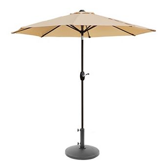 Westintrends 9 Ft. Outdoor/patio Crank And Tilt Umbrella With Freestanding Weight Base