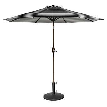 Westintrends 9 Ft. Outdoor/patio Crank And Tilt Umbrella With Freestanding Weight Base