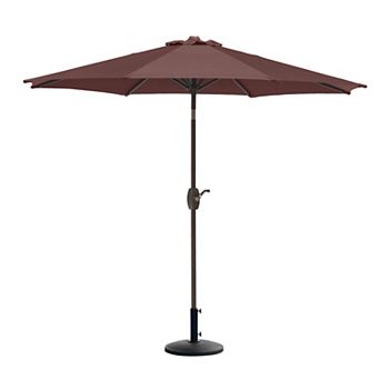 Westintrends 9 Ft. Outdoor/patio Crank And Tilt Umbrella With Freestanding Weight Base
