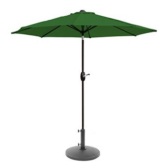 Westintrends 9 Ft. Outdoor/patio Crank And Tilt Umbrella With Freestanding Weight Base
