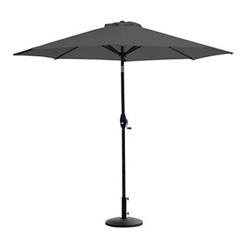 Westintrends 9 Ft. Outdoor/patio Crank And Tilt Umbrella With Freestanding Weight Base