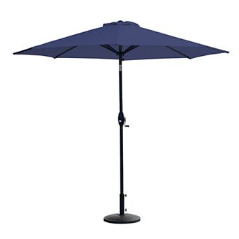 Westintrends 9 Ft. Outdoor/patio Crank And Tilt Umbrella With Freestanding Weight Base