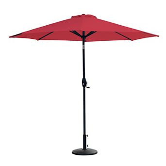 Westintrends 9 Ft. Outdoor/patio Crank And Tilt Umbrella With Freestanding Weight Base