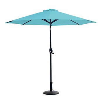 Westintrends 9 Ft. Outdoor/patio Crank And Tilt Umbrella With Freestanding Weight Base