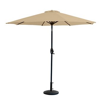 Westintrends 9 Ft. Outdoor/patio Crank And Tilt Umbrella With Freestanding Weight Base
