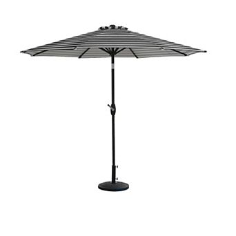 Westintrends 9 Ft. Outdoor/patio Crank And Tilt Umbrella With Freestanding Weight Base
