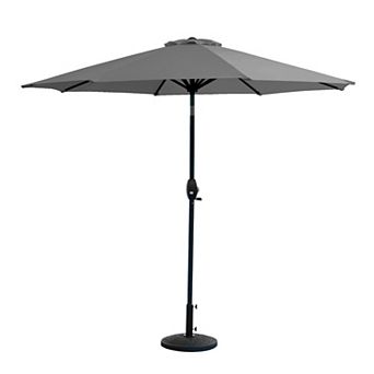 Westintrends 9 Ft. Outdoor/patio Crank And Tilt Umbrella With Freestanding Weight Base