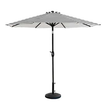 Westintrends 9 Ft. Outdoor/patio Crank And Tilt Umbrella With Freestanding Weight Base