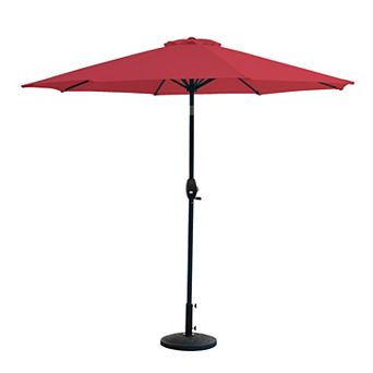 Westintrends 9 Ft. Outdoor/patio Crank And Tilt Umbrella With Freestanding Weight Base