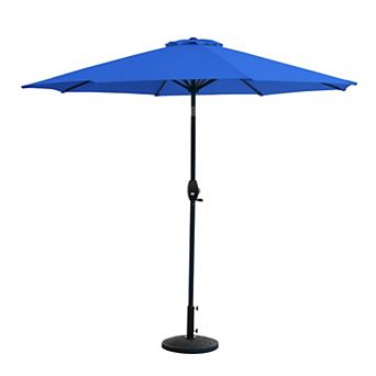 Westintrends 9 Ft. Outdoor/patio Crank And Tilt Umbrella With Freestanding Weight Base