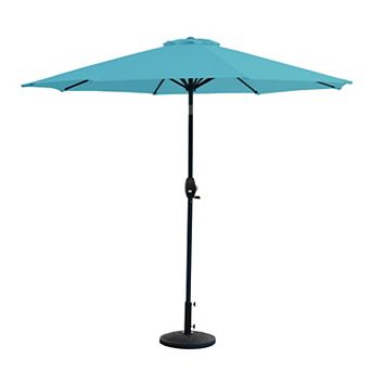 Westintrends 9 Ft. Outdoor/patio Crank And Tilt Umbrella With Freestanding Weight Base