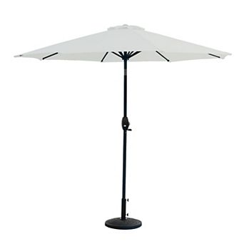 Westintrends 9 Ft. Outdoor/patio Crank And Tilt Umbrella With Freestanding Weight Base