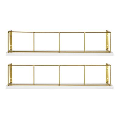 Benbrook Wood and Metal Wall Shelf Set