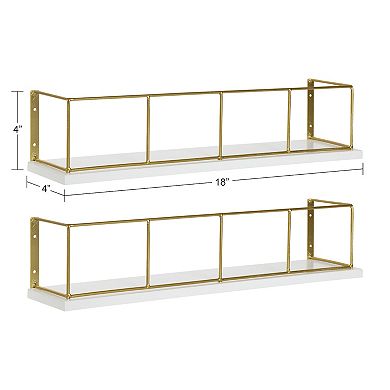 Benbrook Wood and Metal Wall Shelf Set