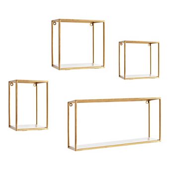 Mallory Wood and Metal Wall Shelf Set