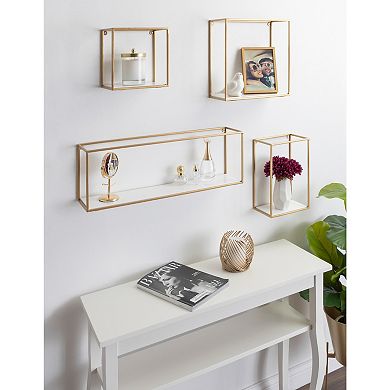 Mallory Wood and Metal Wall Shelf Set