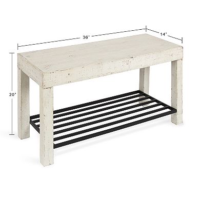 Jeran Entryway Bench with Shelf