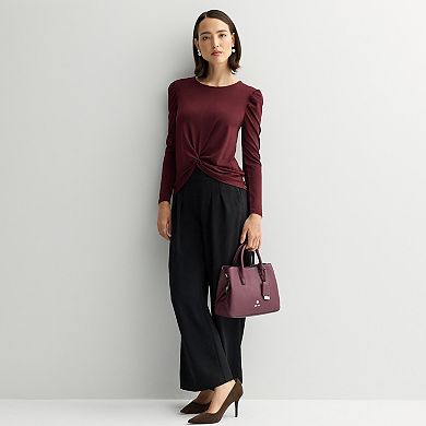 Women's Nine West Twist Front Long Sleeve Top