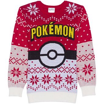 Boys 8-20 Pokémon Pokeball Holiday Sweater