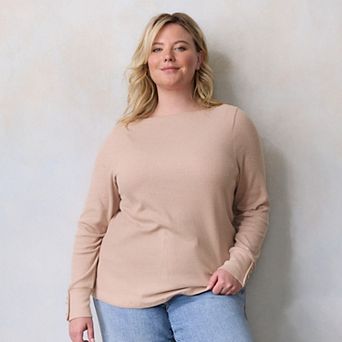Plus Size LC Lauren Conrad Long Sleeve Boat Neck Tee