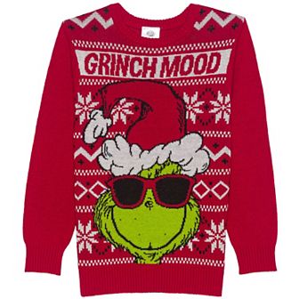 Boys 8-20 Dr. Seuss Grinch Mood Graphic Sweater