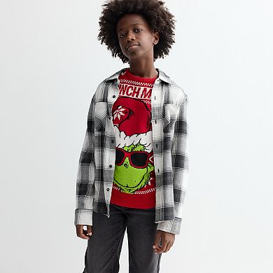 Boys 8-20 Dr. Seuss Grinch Mood Graphic Sweater