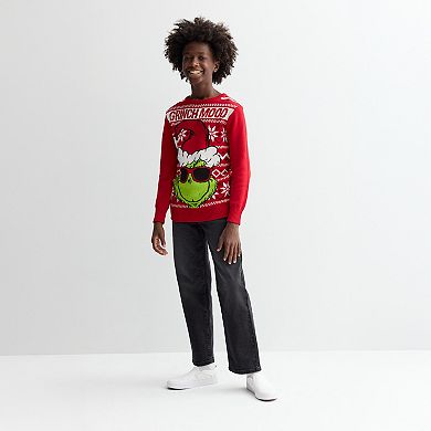 Boys 8-20 Dr. Seuss Grinch Mood Graphic Sweater